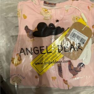Angel Dear Pink pj footed onesie